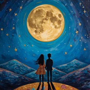 Luna cielo stellato - piccolo passo grande impatto - piccole storie da raccontare e vivere